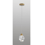 Pendente Led Dourado em Metal e Cristal Bivolt Sindora DCD02103