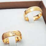 Par de Alianças FLORENÇA Ouro 18k