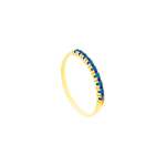 Anel Feminino Aparador em Ouro 18k com Safiras
