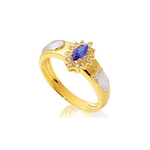 Anel de Formatura Feminino em Ouro 18k com Gema