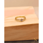 Anel Solitário com zircônias em Ouro 18k
