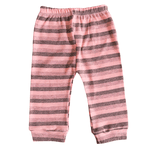 Calça bebê malha listras rosa claro