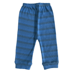 Calça bebê malha listras azul escuro
