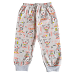 Calça bebê malha branco bichinhos