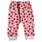 Calça bebê malha branca morangos