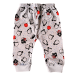 Calça bebê malha branca pinguim