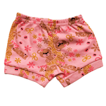 Short bebê canelado rosa ursinhos