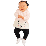Conjunto bebê moletom rosa claro pelúcia ursinho e calça preta