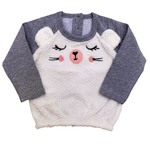 Conjunto bebê moletom mescla pelúcia ursinho