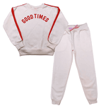 Conjunto moletom off white e vermelho estampado