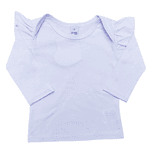 Jardineira Lilás Ursinho e Blusa Manga Longa Branca