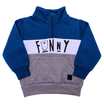 Conjunto Moletom Cinza e Azul Funny