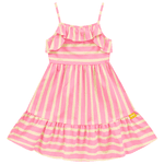 Vestido rosa neon listras Fakini 