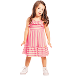Vestido rosa neon listras Fakini 