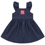 Vestido bebê chambray jeans Fakini