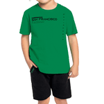 Conjunto camiseta verde San Francisco e bermuda preta Fakini 