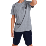 Conjunto camiseta mescla bolso e bermuda azul marinho Fakini 