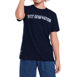 Conjunto camiseta azul marinho e bermuda jeans Fakini 