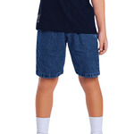 Conjunto camiseta azul marinho e bermuda jeans Fakini 