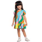 Vestido colorido abstrato Fakini 