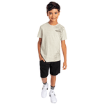 Conjunto camiseta mescla folhagem e bermuda preta Fakini 