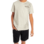 Conjunto camiseta mescla folhagem e bermuda preta Fakini 
