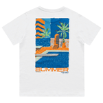Conjunto camiseta branca summer e bermuda azul marinho Fakini 