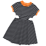 Vestido Preto e Branco Listras Fakini Playground