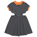 Vestido Preto e Branco Listras Fakini Playground