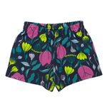 Conjunto cropped branco cervo e short chumbo floral Kyly