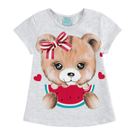 Pijama blusa mescla white urso e short mescla melancia brilha no escuro Kyly
