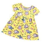 Vestido bebê amarelo estampado Fakini