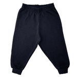 Conjunto Moletom Azul Listras e Calça Preta 