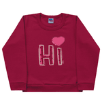 Conjunto moletom bordô corações Kiko e Kika 