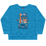 Conjunto moletom azul safari Kiko e Kika 