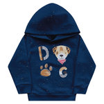 Conjunto bebê moletom azul marinho dog Kiko e Kika