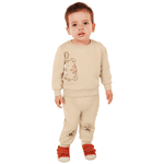 Conjunto bebê moletom caqui tigre Kiko e Kika