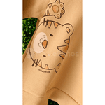 Conjunto bebê moletom caqui tigre Kiko e Kika