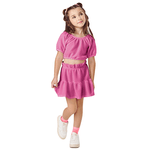 Conjunto rosa babaloo cropped e saia short Kiko e Kika 