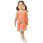 Vestido laranja bichinhos Kiko e Kika 