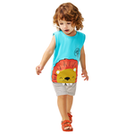 Conjunto regata azul leão e bermuda cinza mescla Kiko e Kika 