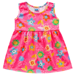 Vestido rosa neon floral Kiko e Kika 