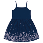 Vestido azul marinho flores Kiko e Kika 