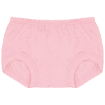 Vestido bebê laço e tapa fralda malha jacquard rosa claro Kiko Baby