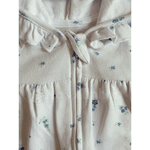 Macacão moletom peluciado branco floral com capuz Kiko Baby