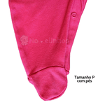 Macacão malha suedine rosa fusion floral Kiko Baby