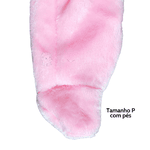 Macacão de pelo rosa claro coração com capuz Kiko Baby