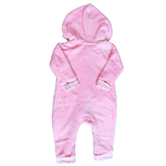 Macacão de pelo rosa claro coração com capuz Kiko Baby