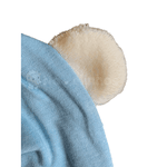 Macacão plush azul marinho e touca azul claro ursinho Kiko Baby