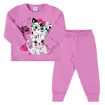 Conjunto moletom violeta gatinhas Marlan 